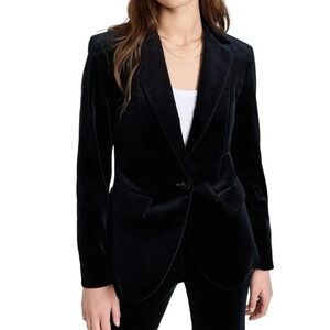 Theory Prep Riding Blazer in Berdyne Stretch Black Velvet Women’s Size 12
